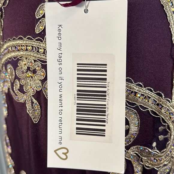 Dancing Queen Purple and Gold Embellished Halter Gown - Picture 13 of 16